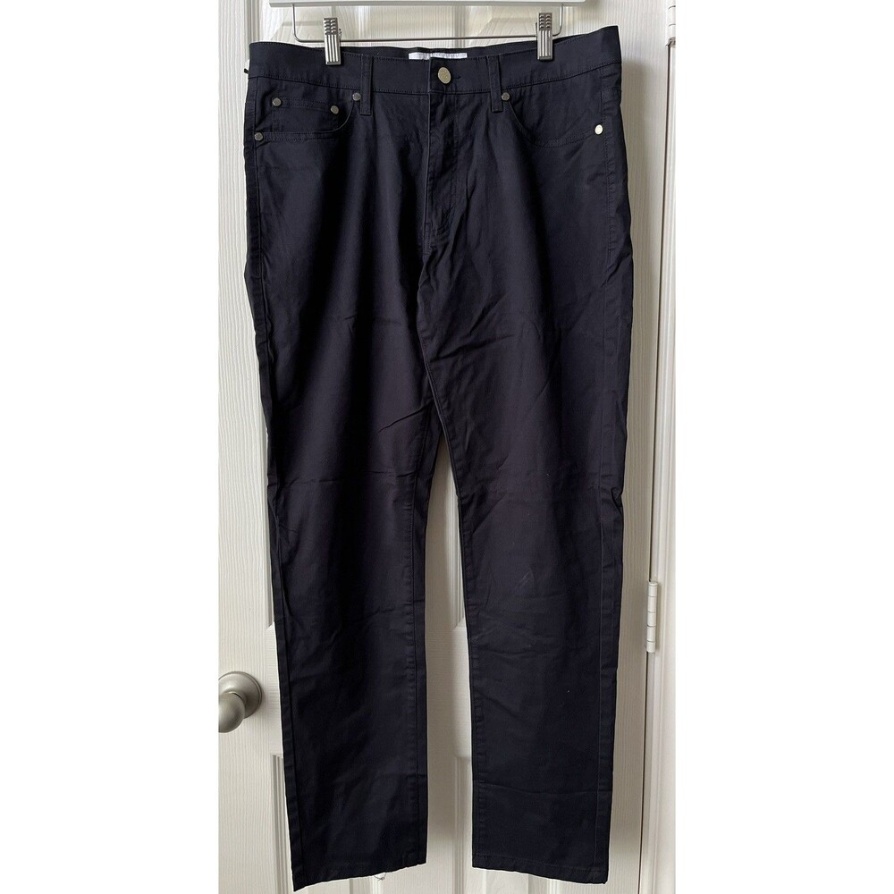 NEW Collars & Co CEO Chino Five Pocket Cotton Pants Navy Blue 32x30 Golf Work - Picture 2 of 11
